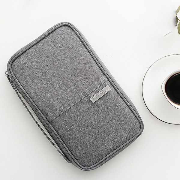 

card holders family passport cover women men holder business waterproof document case organizer travel accessories bag hold, Brown;gray