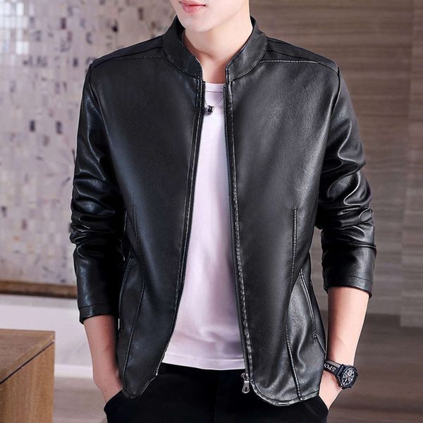 

new men's slim plush warm jacket in autumn and winter 2020, Black;brown