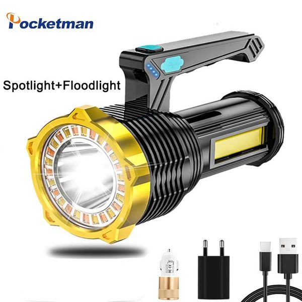 

other led lighting spotlight floodlight searchlight with usb rechargeable side light waterproof display 8 modes portable