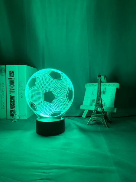 3D Illusion Çocuk Gece Işık Futbol Topu Dokunmatik Sensör Uzaktan Nightlight Çocuklar Için Yatak Odası Dekorasyon Futbol Masa Lambası Hediye