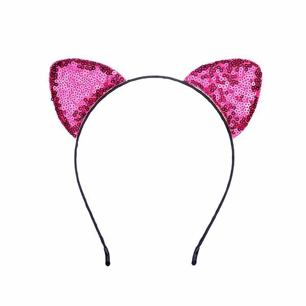 

cat ear girl hairband glitter can flip sequins cat ear girl hairband headband hair hoop for girls women cat ear hair bands, Slivery;white