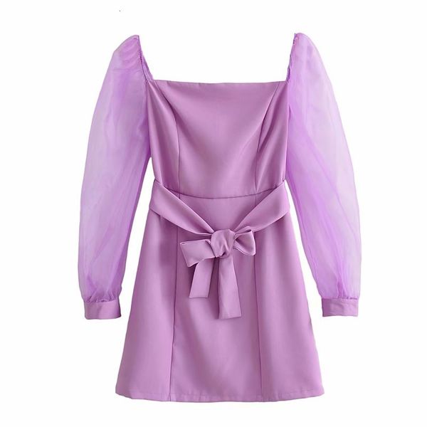 

casual dresses sweet women square collar bow lace 2021 summer fashion ladies chinese style female solid color mini i9xi, Black;gray