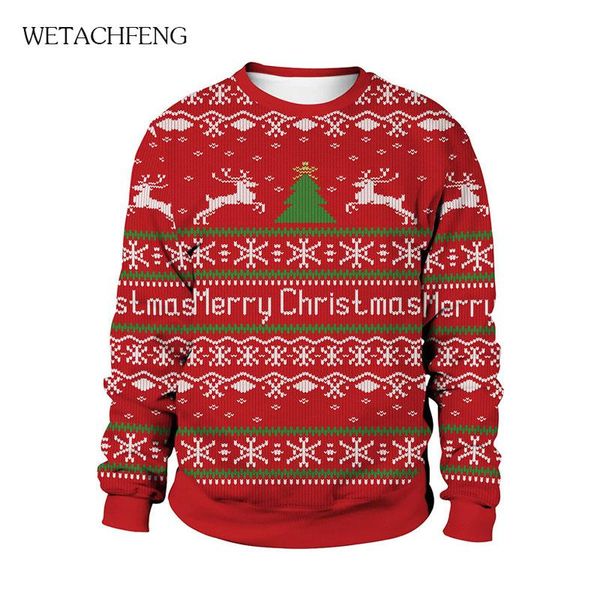 

men's sweaters merry christmas elk printed mens sweater funny cute novelty jumper autumn oversized sweatshirt ugly for gifts, White;black