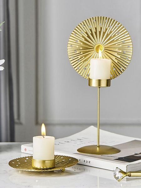 

nordic creative retro candle holders modern iron art dining table simple big candle bougeoir mariage home decoration be50cd