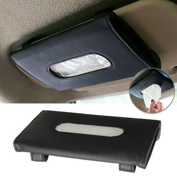 

car organizer pu leather tissue box snap-in installation 235*130mm accessories durable
