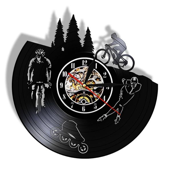 

wall clocks bike bicycle modern record silent quartz clock home decor skating hanging watch biker cyclist skater sport lover gift