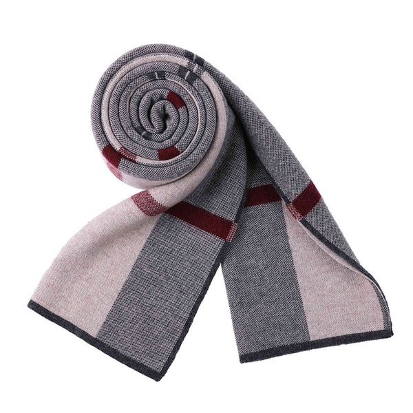

70% off design 2021 new wool men's high-grade korean version versatile warm scarf gift box, Blue;gray