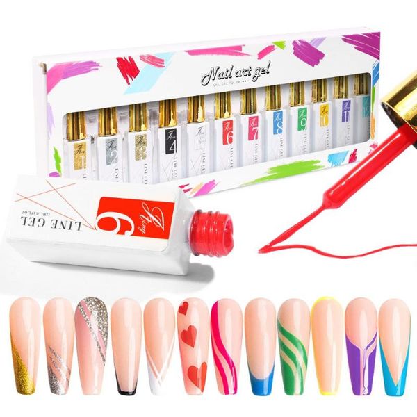 

nail gel fashion manicure tools graffiti 12 colors available uv polish painting drawing art line, Red;pink