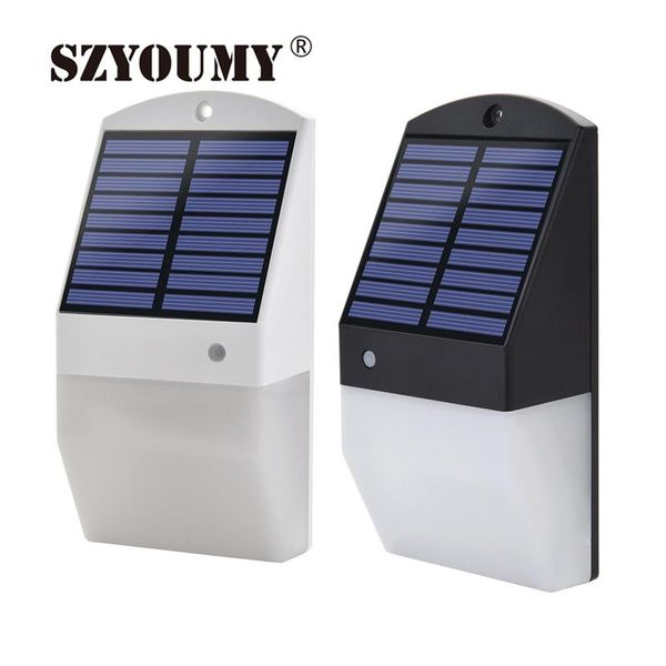

solar lamps szyoumy 25 led light radar sensor warm white dim and outdoor waterproof lamp black/white big stock