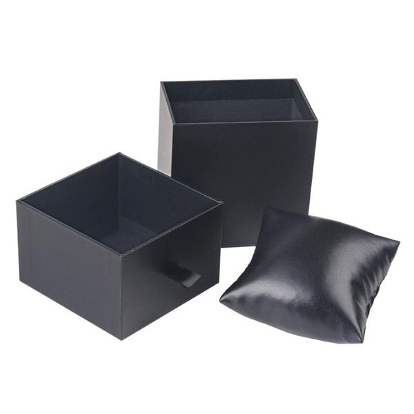 

watch boxes & cases 5 pcs luxury copperplate paper box organizer display stand drawer silk pillow holder cardboard packaging wholesale, Black;blue