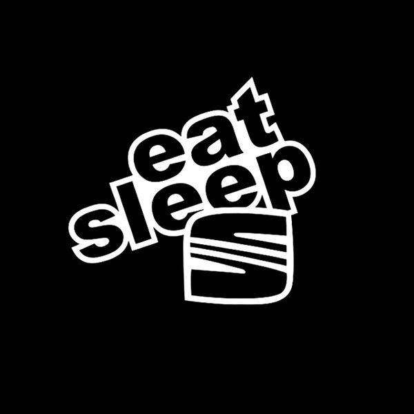 

16.8cm*15.4cm funny eat sleep seat vinyl car-styling car sticker decal graphical