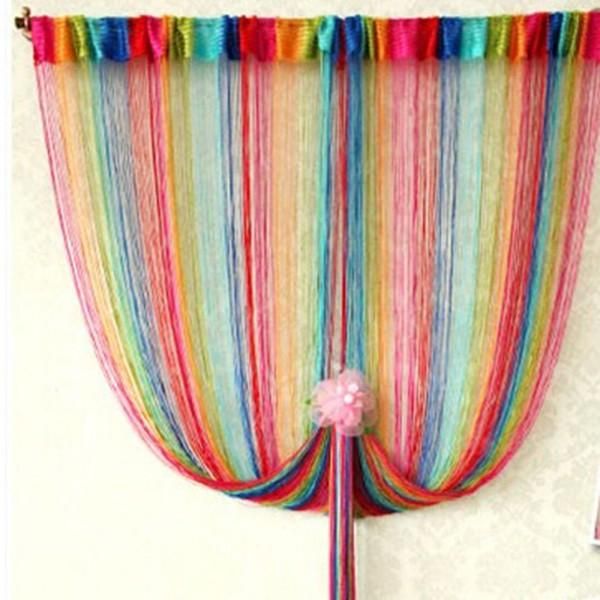 

rainbow curtain bedroom living room window partition line curtain home decor multicolored creative beauty isolation product