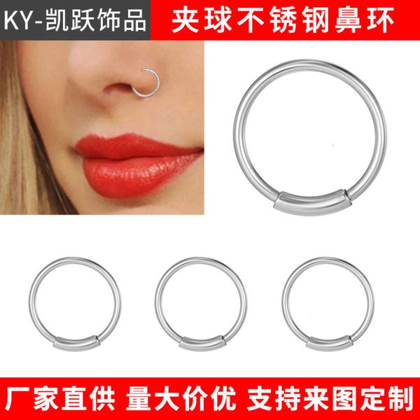 

popular sleeve nose ring nasal septum ornament stainless steel nose ring earrings simple human body puncture