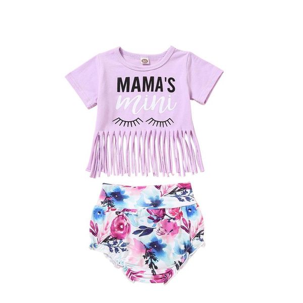 

clothing sets lovely born infant baby girls summer clothes tassels letter +floral shorts outfits set ropa bebes disfraz bebes#30, White