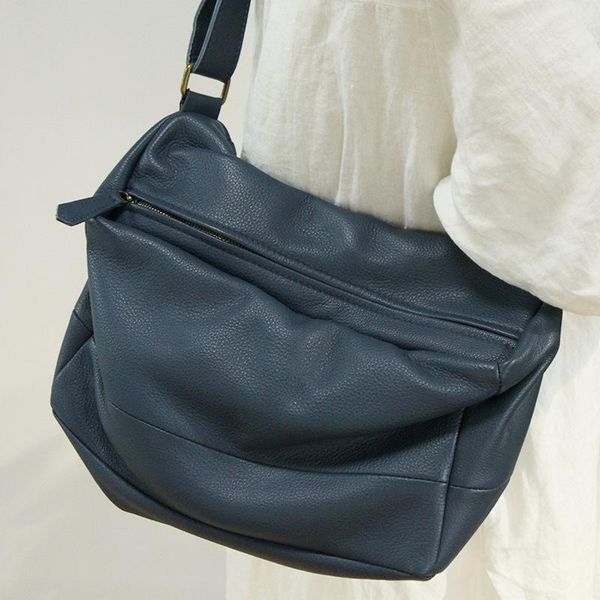 

shoulder bags yourseason cow leather ladies casual solid color large capacity women messenger bag 2021 vintage