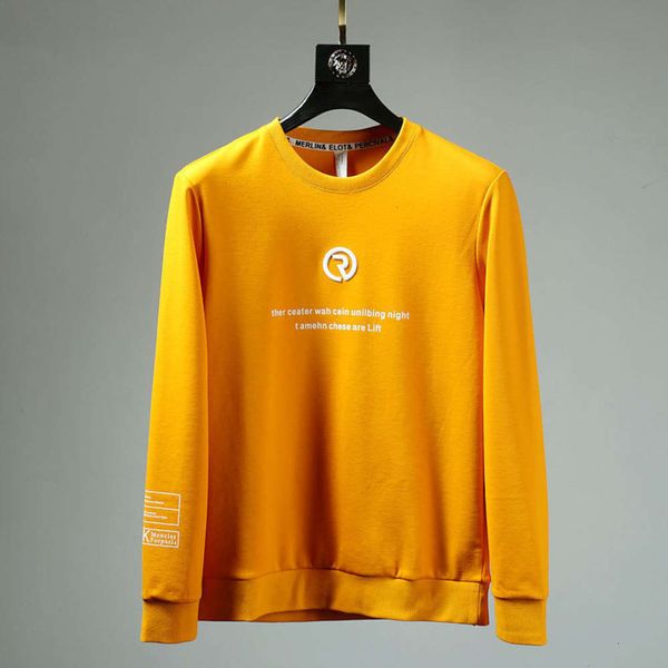 

round and neck autumn embroidery spring thin men's long sleeve sports casual sweater bottoming shirt 8579, Gray