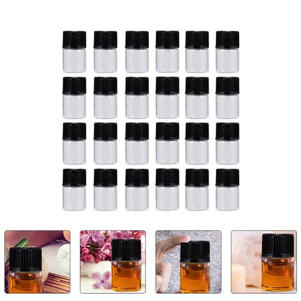 

storage bottles & jars 50 pcs 2ml glass vials leak proof travel emulsion with caps