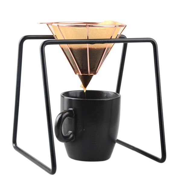 

coffee filters metal cups filter holder copper brew drip accessories reusable funnel mesh basket tools ll