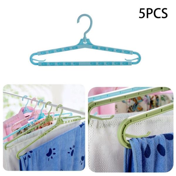 

hangers & racks 5pcs blue retractable clothes hanger with windproof clips bathroom kitchen cabinet cupboard rack for towel