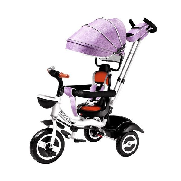 

strollers# child tricycle easy folding bicycle rotatable seat baby trolley three wheel stroller kids bike pram carriage 6m-6y