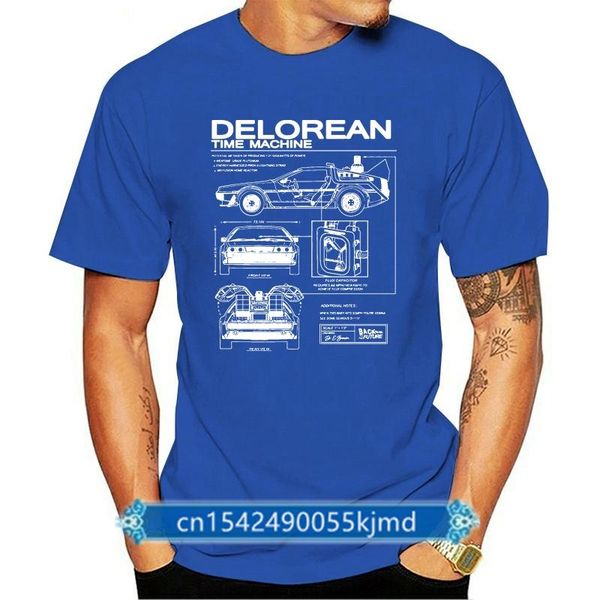 

men's t-shirts back to the future delorean schematic t shirt navy cool casual pride men fashion tshirt loose size 011191, White;black
