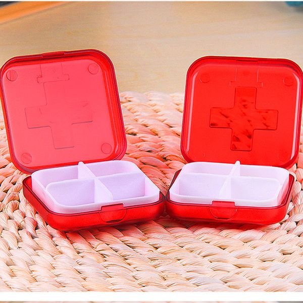 

4 slot pill box medicine case portable organizer container sn-hot