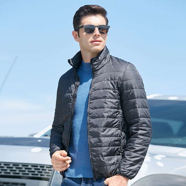 

2020 new men's down jacket short loose fashion casual light coat, Black;brown