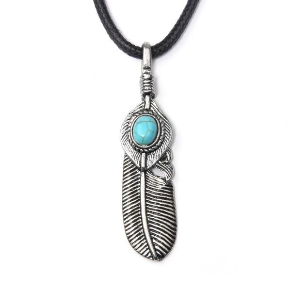 

pendant necklaces simple necklace feather adjustable long sweater chain statement jewelry boho fashion for women, Silver