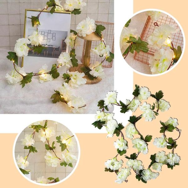 

strings 220cm led copper wire artificial flower string light garland wedding decoration birthday valentine day flowers decor