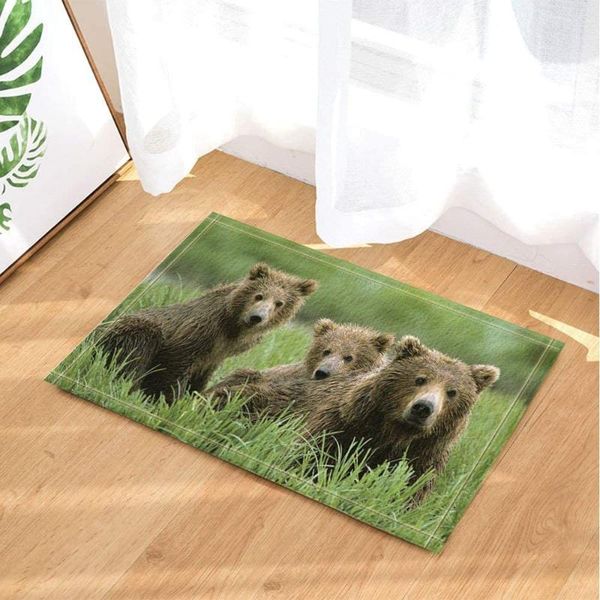

bath mats brown bear in animal grass rugs non-slip floor child entryways outdoor indoor front door mat bathroom accessories