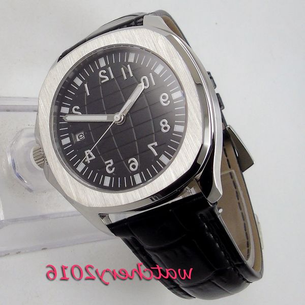 

bliger casual watches for men black brand luxury military leather wrist watch man clock fashion automatic wristwatch, Slivery;brown