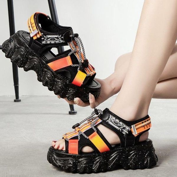 

dress shoes designers women chunky sandals platform open toe sandal 5cm high orange black beach sport casual woman gladiator summer