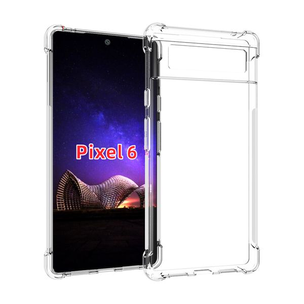 Для Google Pixel 6 XL Case, Pixel 4a Pixel 3 3A Pixel 5 4 XL Абоназорная бампер TPU Четыре угловой защитный мягкий чехол