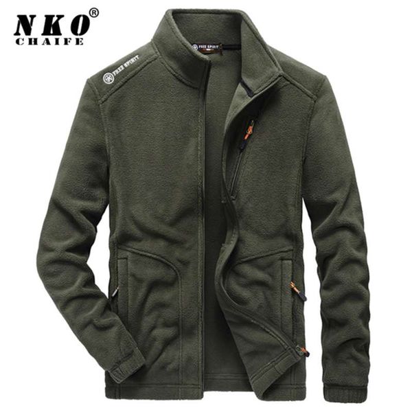 

chaifenko winter fleece jacket parka coat men casual bomber military outwear spring thick warm tactical army 210928, Black;brown