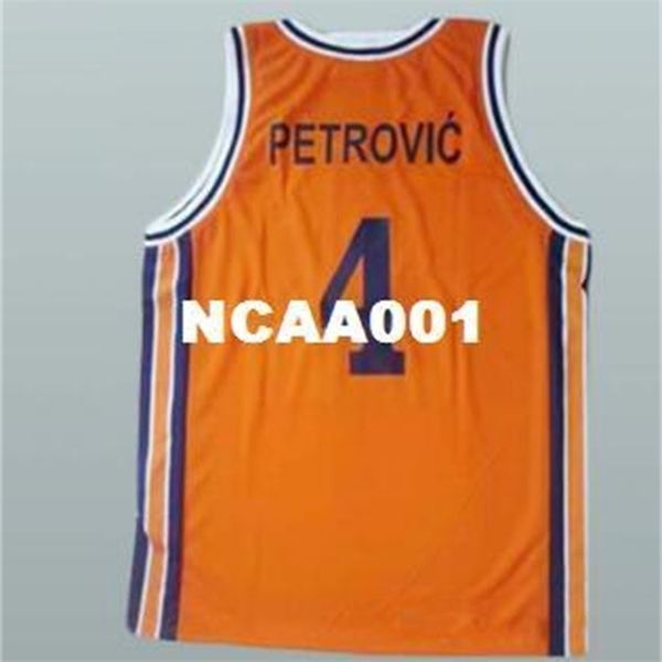 

vintage 21ss #4 drazen petrovic retro european college jersey color size s-4xl or custom any name or number jersey, Black