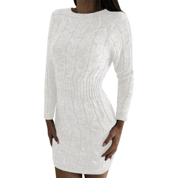 

casual dresses lady bag hip waist twist solid color dress girl temperament fashion knee chic autumn, Black;gray