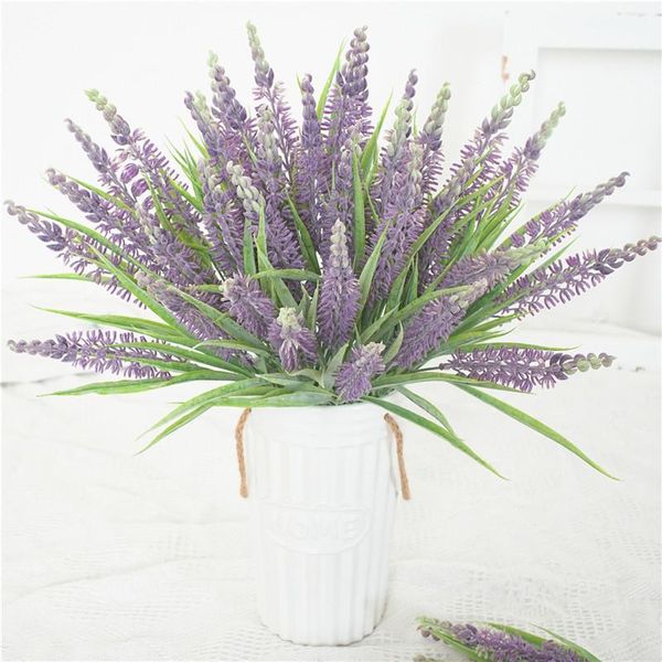 

1 bundle romantic provence lavender wedding decorative flower vase for home decor artificial flowers grain decorative fake plant