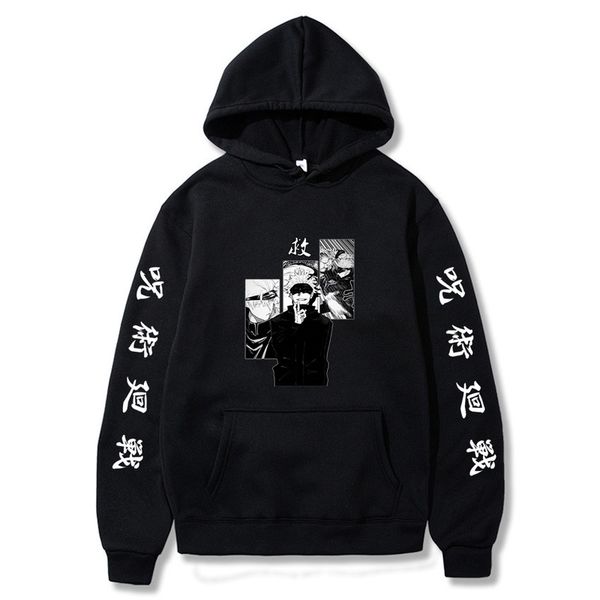 

boys comic print hooded men's warm winter sweatshirt fashion harajuku hoodie casual streetwear new, Black