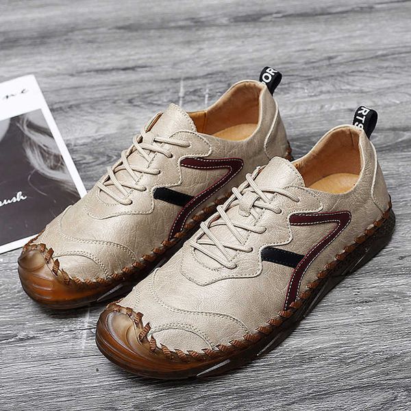 

brand mens genuine leather casual shoes luxury moccasins outdoor zapatos hombre hiking handmade comfortable fashion size38-47 designer class, Black