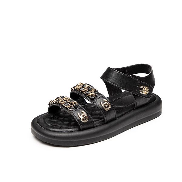 

sandals csbl sandalias girls princess hook and loop zhongda children's soft bottom online celebrity beach shoes, Black;red