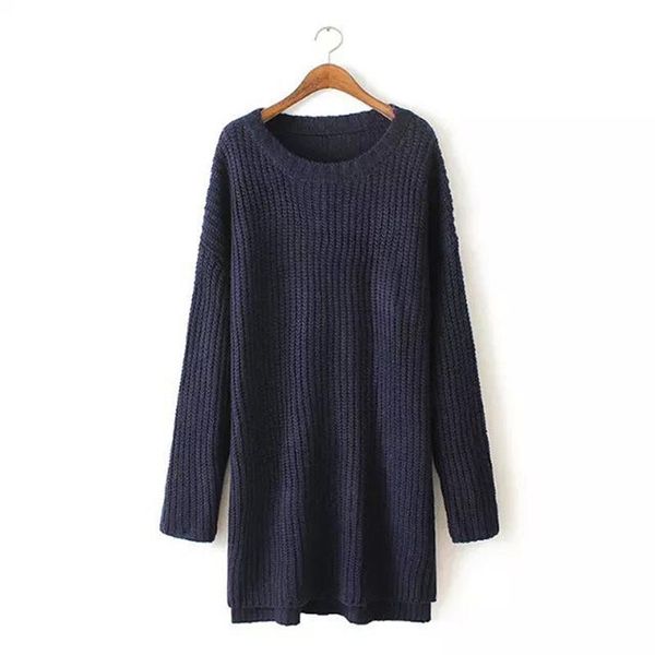 

women's sweaters savabien long sweater dress o neck sleeve solid korean style women invierno 2021 jumper vintage harajuku, White;black