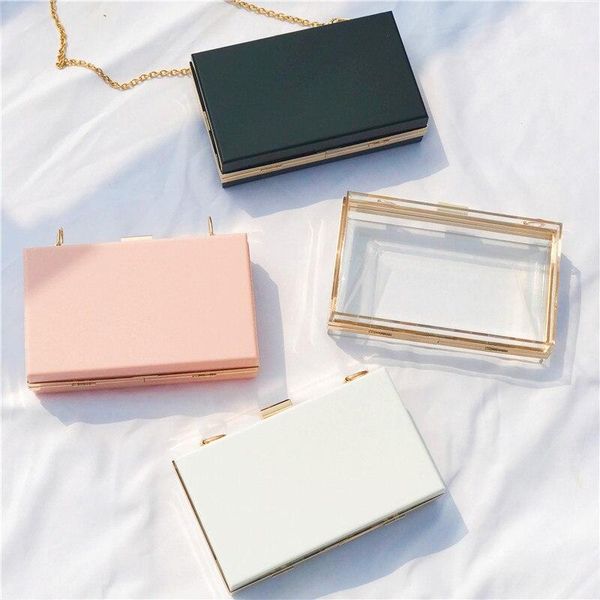 

evening bags acrylic transparent women clutch bag chain messenger handbag shoulder