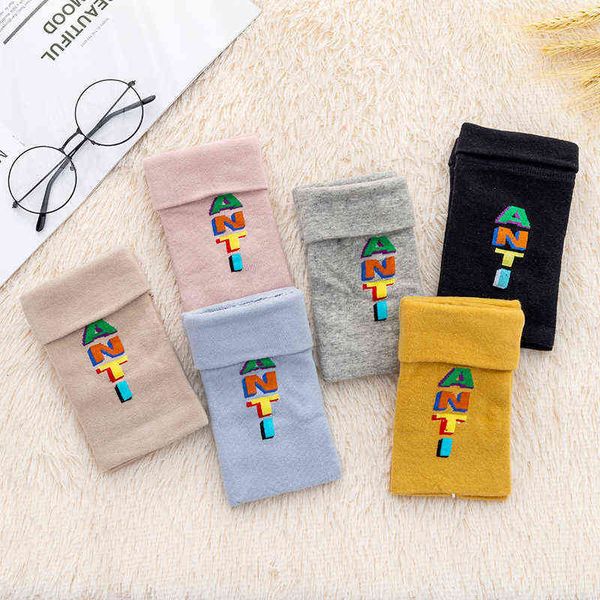 

cartoon knitted half finger glov men's and women's winter warm printed exposed finger glov students' writing riding