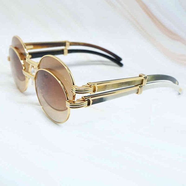 

2022 factory wholesale new 2022 oval men women designer sunglasses wood buffs sunglass buffalo horn shades eyewear gafas de sol, White;black