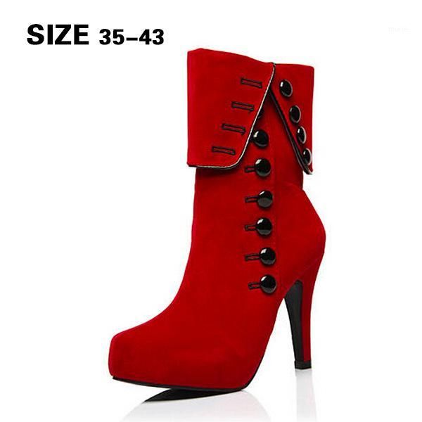 

boots quick selling, big code, foreign trade, european and american suede, high-heel short-boot red cotton1, Black