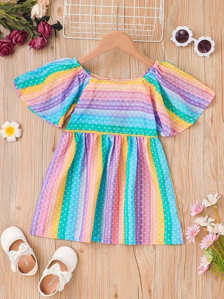 

toddler girls polka dot colorblock dress she, Red;yellow