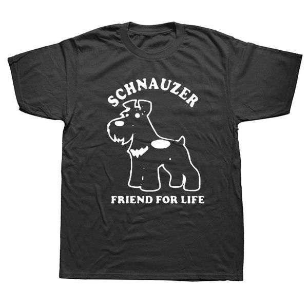 

men's t-shirts schnauzer dog lover pet birthday funny graphic fashion cotton short sleeve t shirts o-neck harajuku t-shirt, White;black