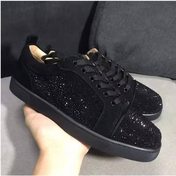 

spikes casual shoes low men luxury designer mens sneakers luxury spikestud glitter leather outdoor trainers crystal men large tfhysrfhsrth, Black