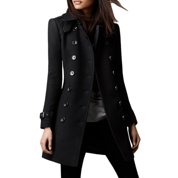 

women's wool & blends woman goth jackets 2021 fashion spring autumn warm slim overcoats female long sleeve casual black coats office wo