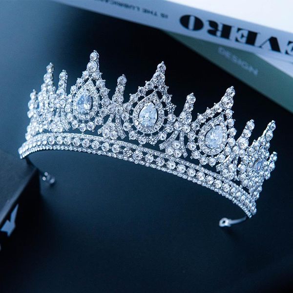 

bridal tiaras crowns women royal queen party crystal jewelry rhinestone baroque pageant diadem vintage wedding hair accessories, Golden;silver